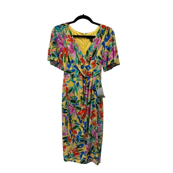 MAGGY LONDON Women Multi-Color Floral Dress 0 - Picture 2 of 7